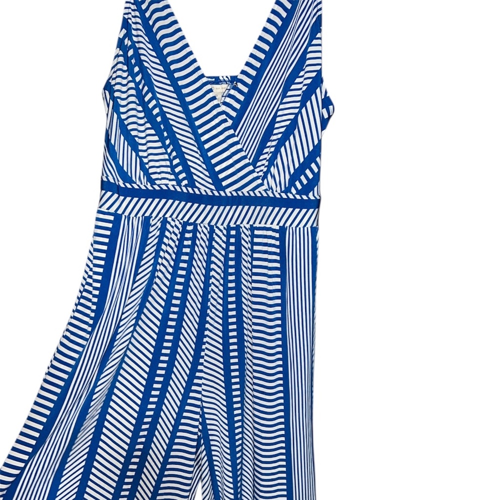 Cato Fashions Blue and White Striped Jumpsuit